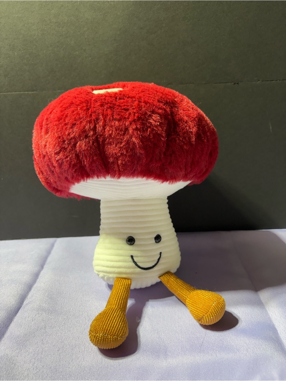Plush Red Mushroom Decorative Accent - Smiling Mushroom Plush